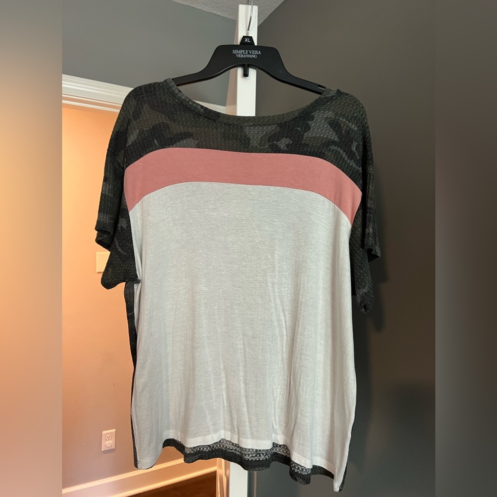 Pink / Camo Top - Size Large